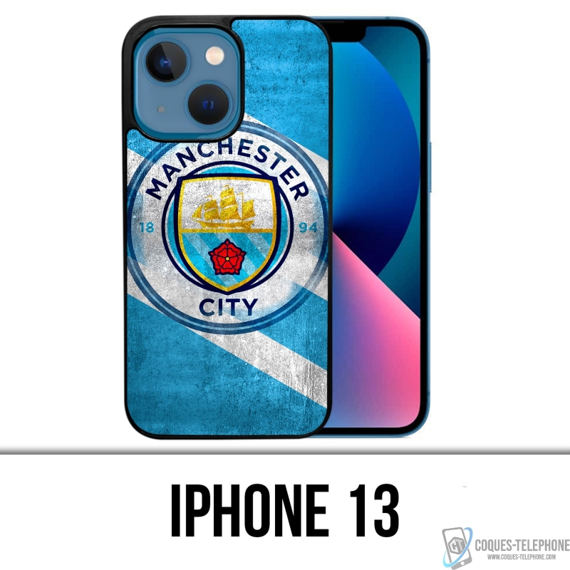 Coque iPhone 13 - Manchester Football Grunge
