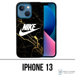 Funda para iPhone 13 - Nike Logo Gold Marble