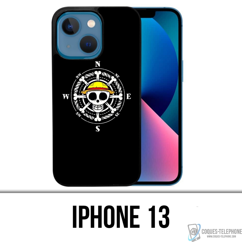 Funda para iPhone 13 - Brújula con logo de una pieza