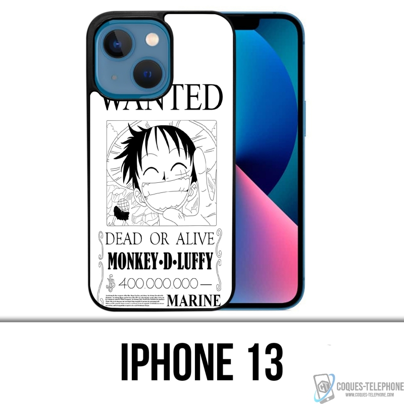 Coque iPhone 13 - One Piece Wanted Luffy