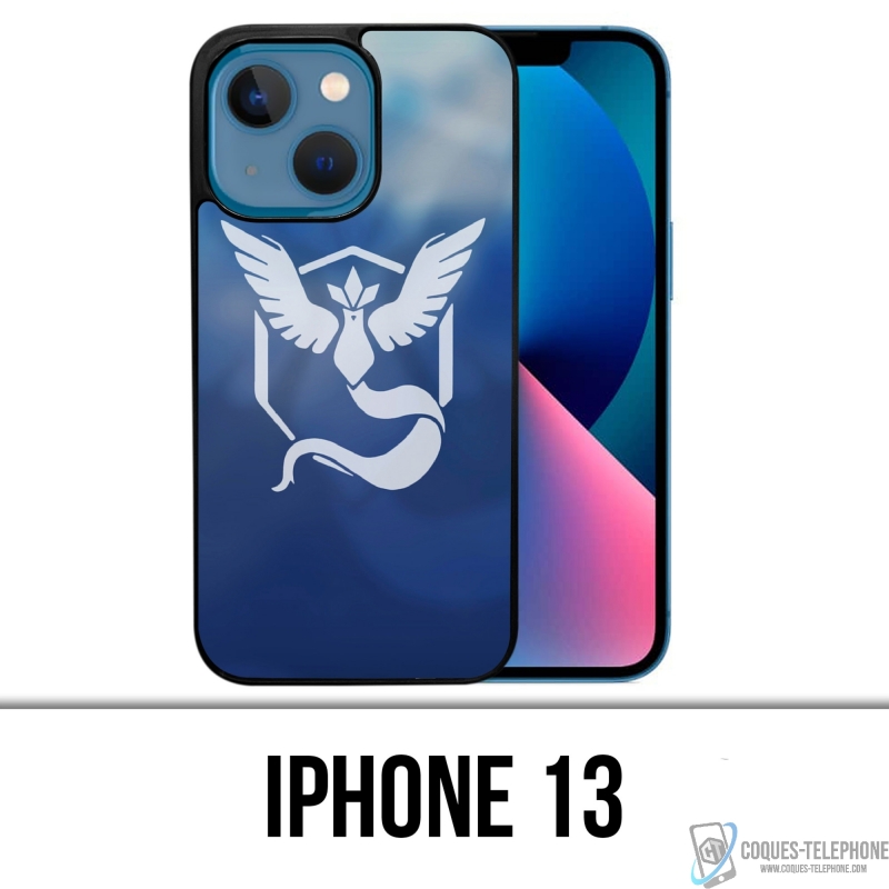 Coque iPhone 13 - Pokémon Go Team Bleue Grunge