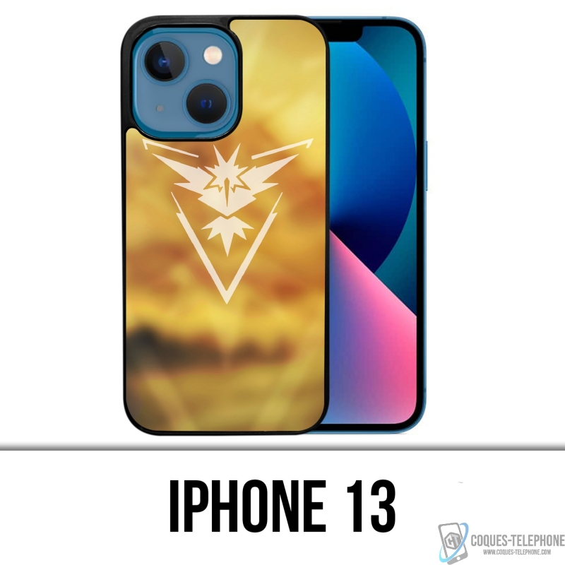 Coque iPhone 13 - Pokémon Go Team Jaune Grunge