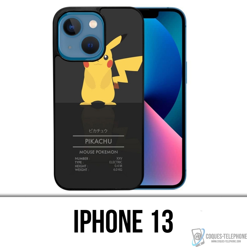 Funda para iPhone 13 - Tarjeta de identificación de Pokémon Pikachu