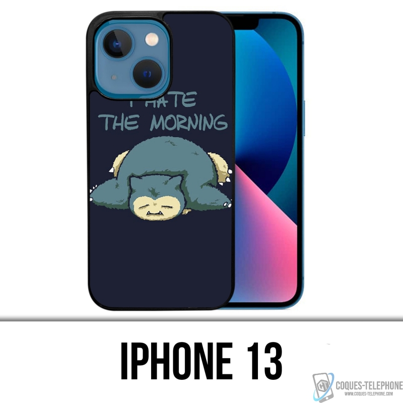 Coque iPhone 13 - Pokémon Ronflex Hate Morning