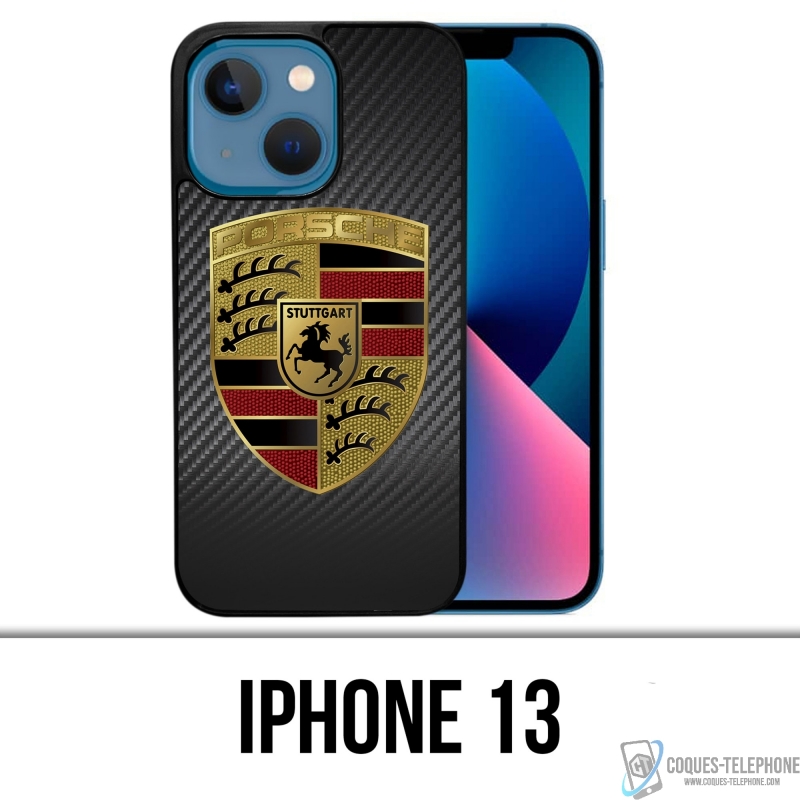 Funda para iPhone 13 - Porsche Logo Carbon