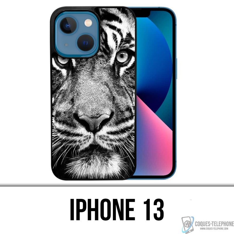 Funda para iPhone 13 - Tigre Blanco y Negro