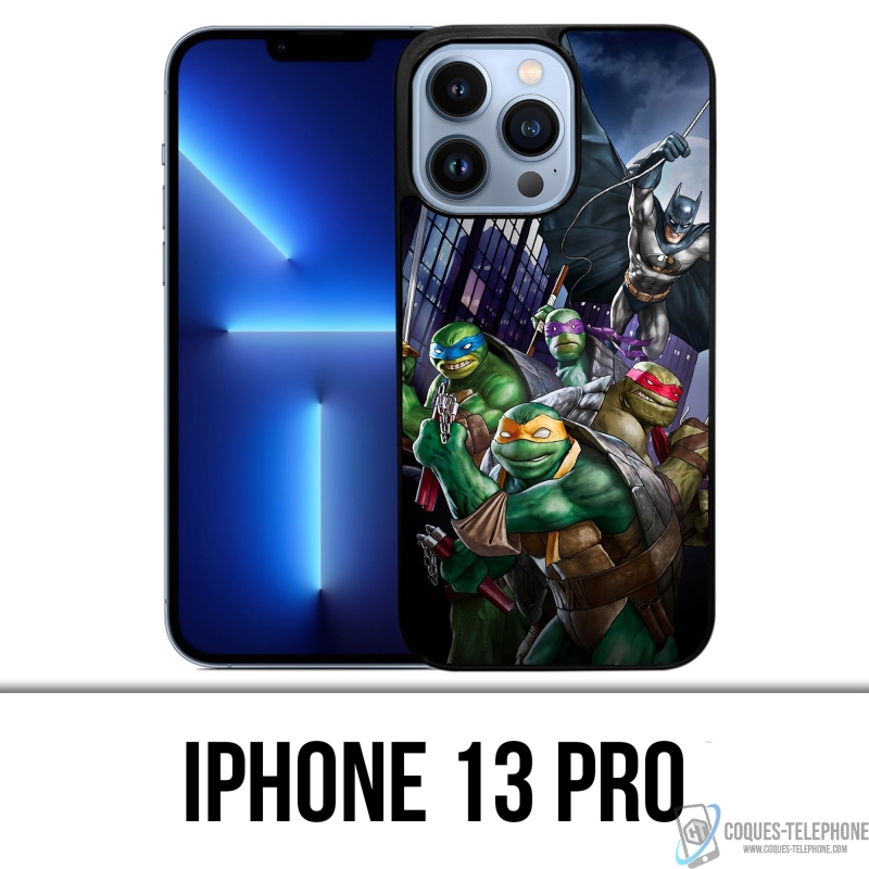 Coque iPhone 13 Pro - Batman Vs Tortues Ninja