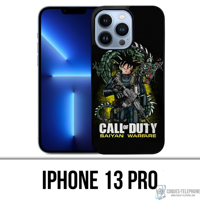 Coque iPhone 13 Pro - Call Of Duty X Dragon Ball Saiyan Warfare