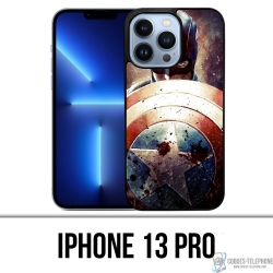 Coque iPhone 13 Pro - Captain America Grunge Avengers