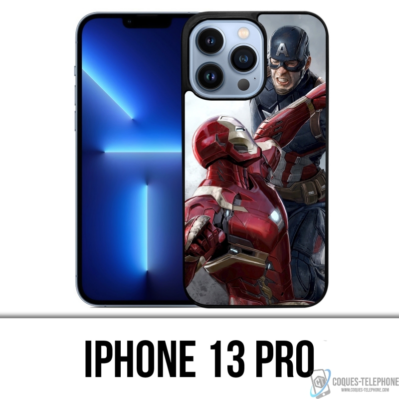 Coque iPhone 13 Pro - Captain America Vs Iron Man Avengers