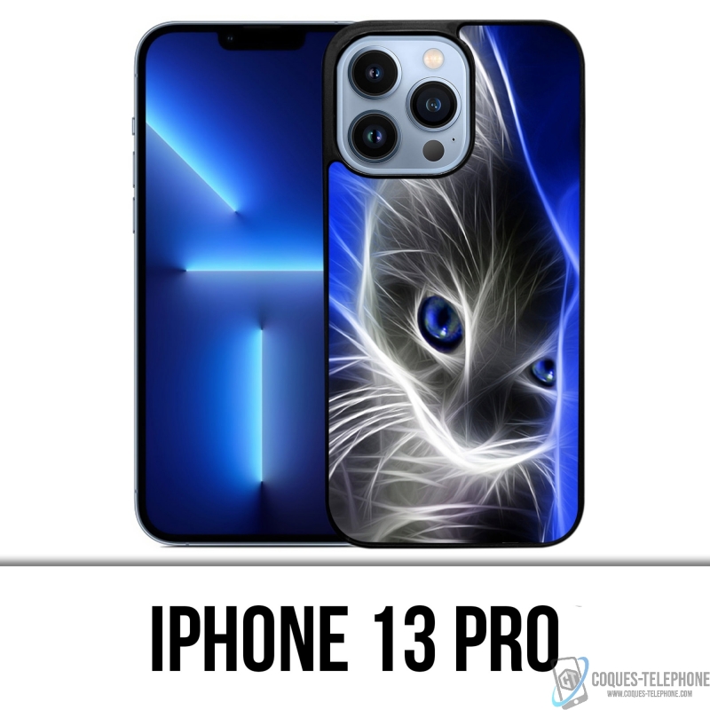 Funda para iPhone 13 Pro - Ojos azules de gato