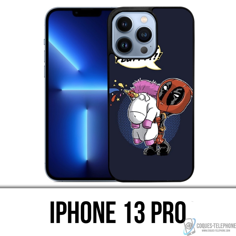 Coque iPhone 13 Pro - Deadpool Fluffy Licorne