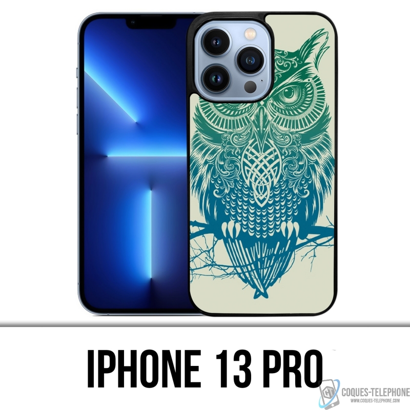 Coque iPhone 13 Pro - Hibou Abstrait