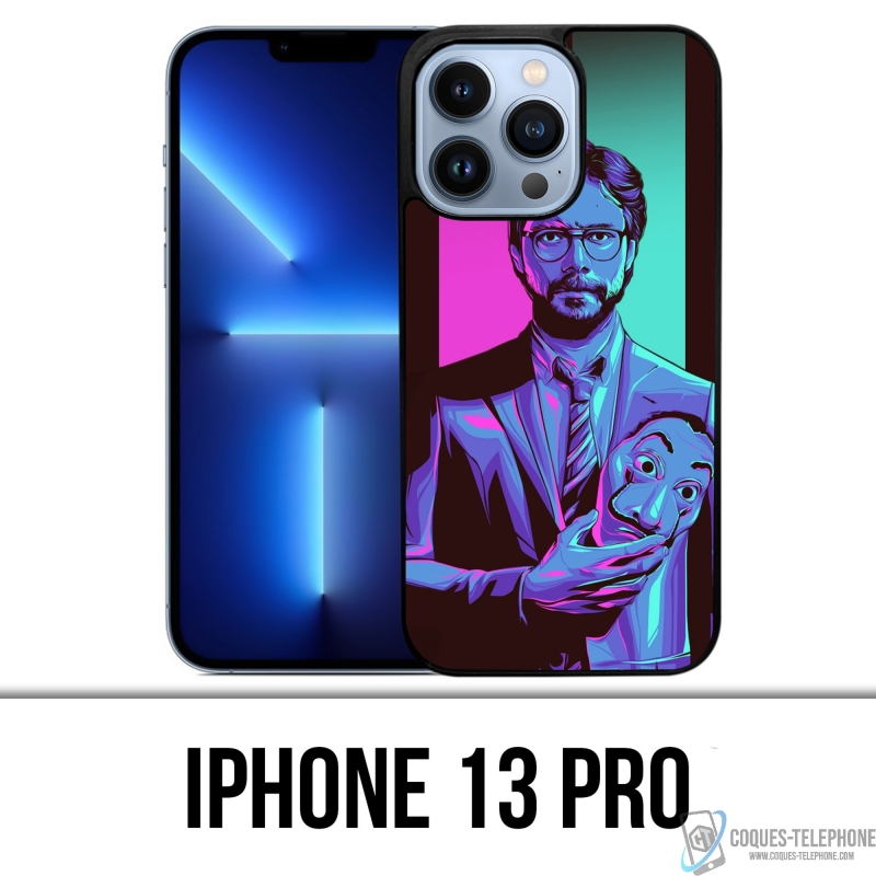 Coque iPhone 13 Pro - La Casa De Papel - Professeur Neon