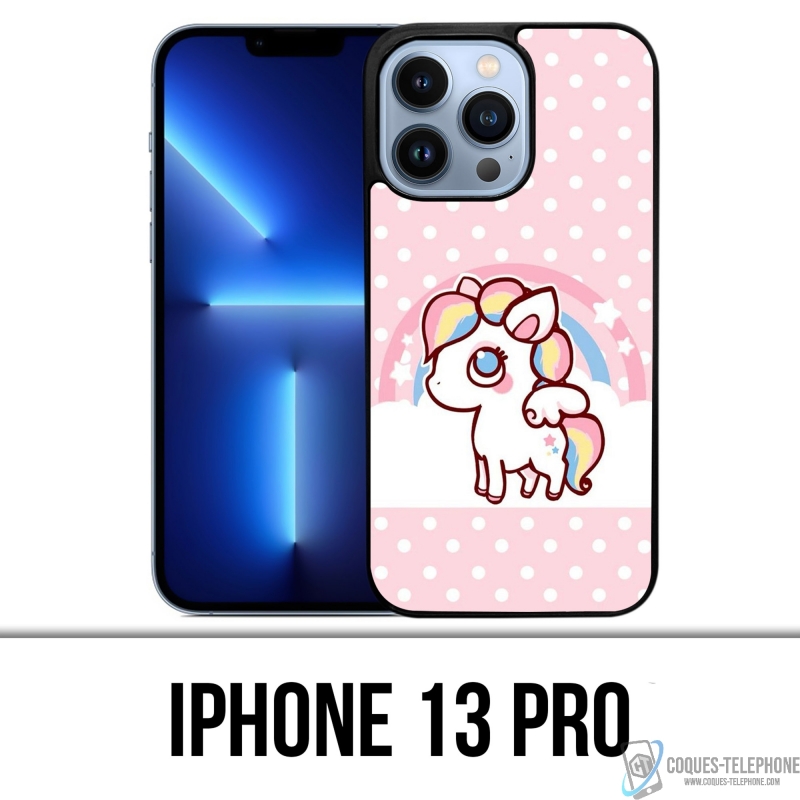 Funda para iPhone 13 Pro - Unicornio Kawaii