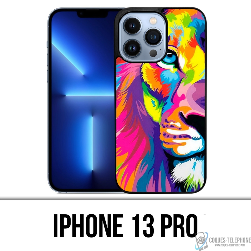 Coque iPhone 13 Pro - Lion Multicolore