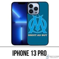 Coque iPhone 13 Pro - Logo Om Marseille Big Fond Bleu