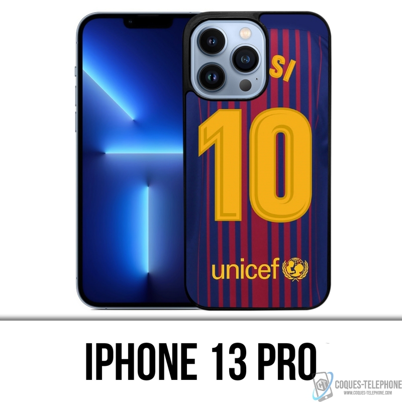 Coque iPhone 13 Pro - Messi Barcelone 10