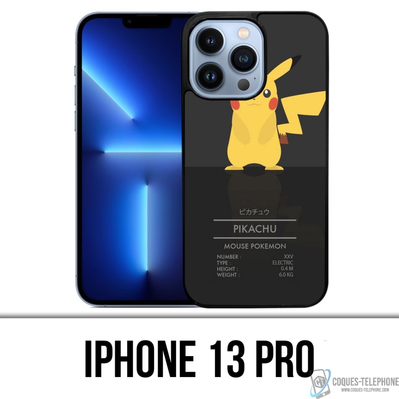 Funda para iPhone 13 Pro - Tarjeta de identificación de Pokémon Pikachu