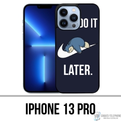 Coque iPhone 13 Pro - Pokémon Ronflex Just Do It Later