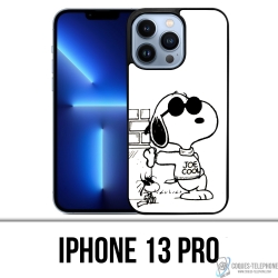 Custodia per iPhone 13 Pro - Snoopy nero bianco