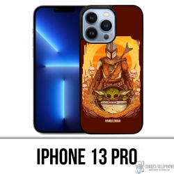 IPhone 13 Pro case - Star Wars Mandalorian Yoda Fanart