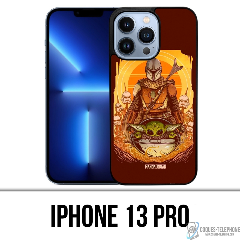 Cover iPhone 13 Pro - Star Wars Mandalorian Yoda Fanart