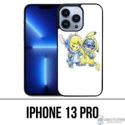 Coque iPhone 13 Pro - Stitch Pikachu Bébé