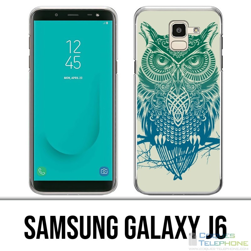 Coque Samsung Galaxy J6 - Hibou Abstrait