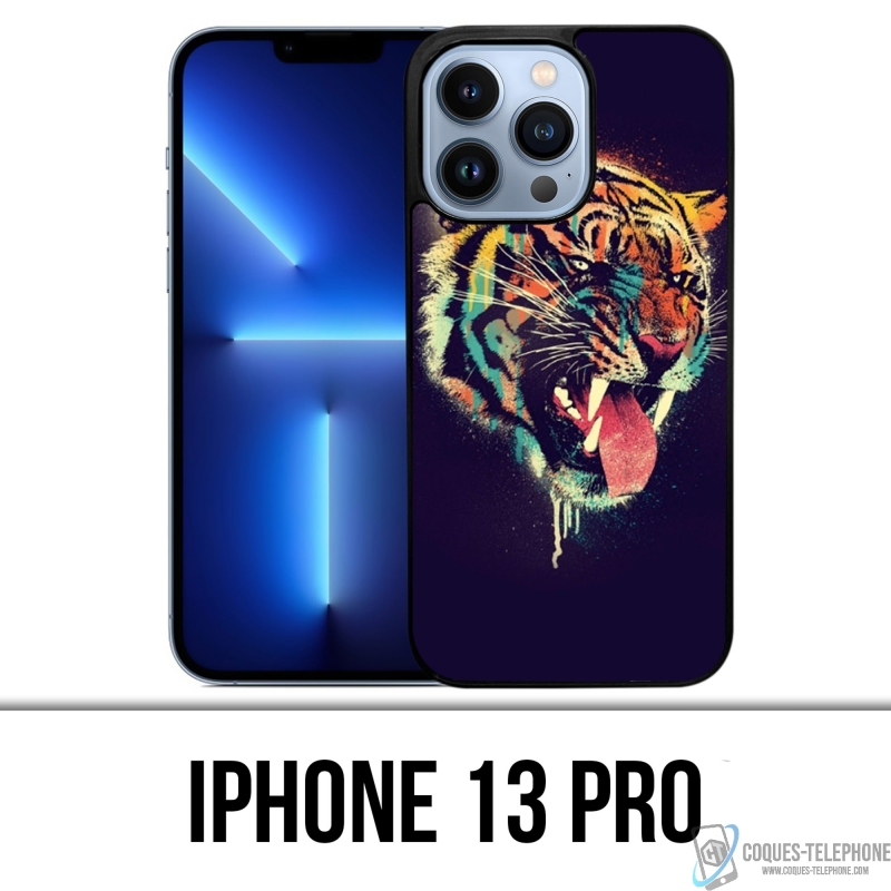 Coque iPhone 13 Pro - Tigre Peinture