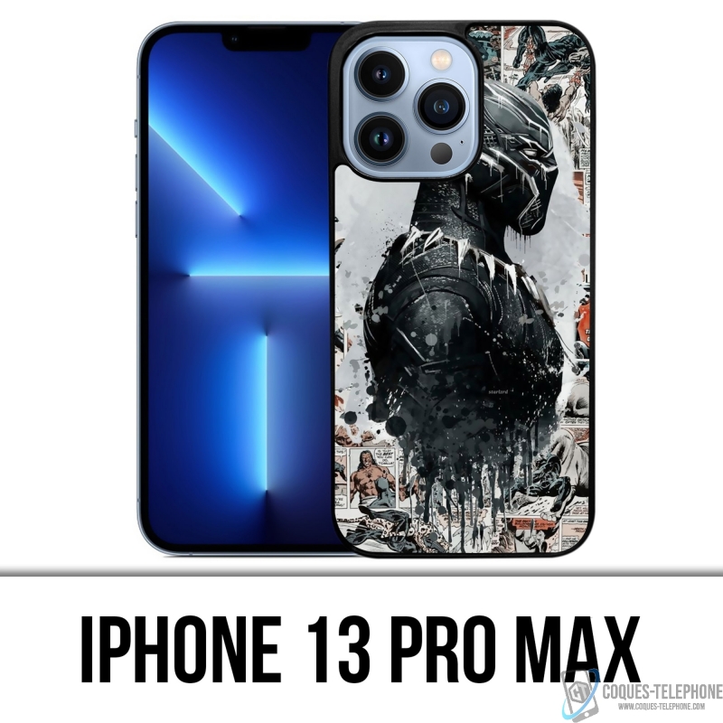 Coque iPhone 13 Pro Max - Black Panther Comics Splash