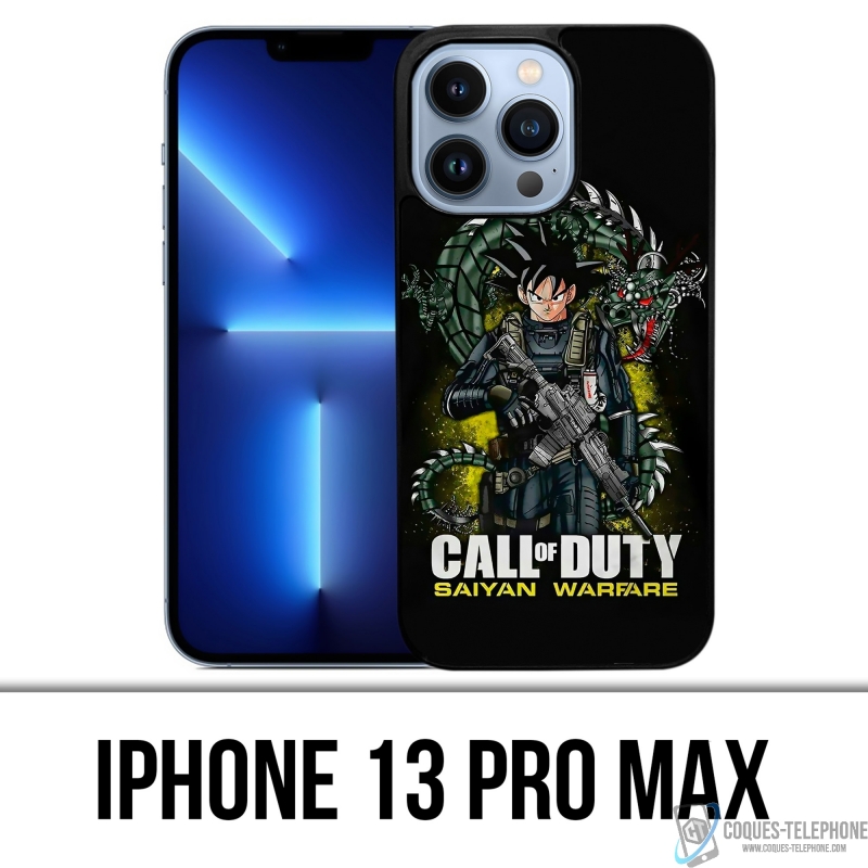 Coque iPhone 13 Pro Max - Call Of Duty X Dragon Ball Saiyan Warfare