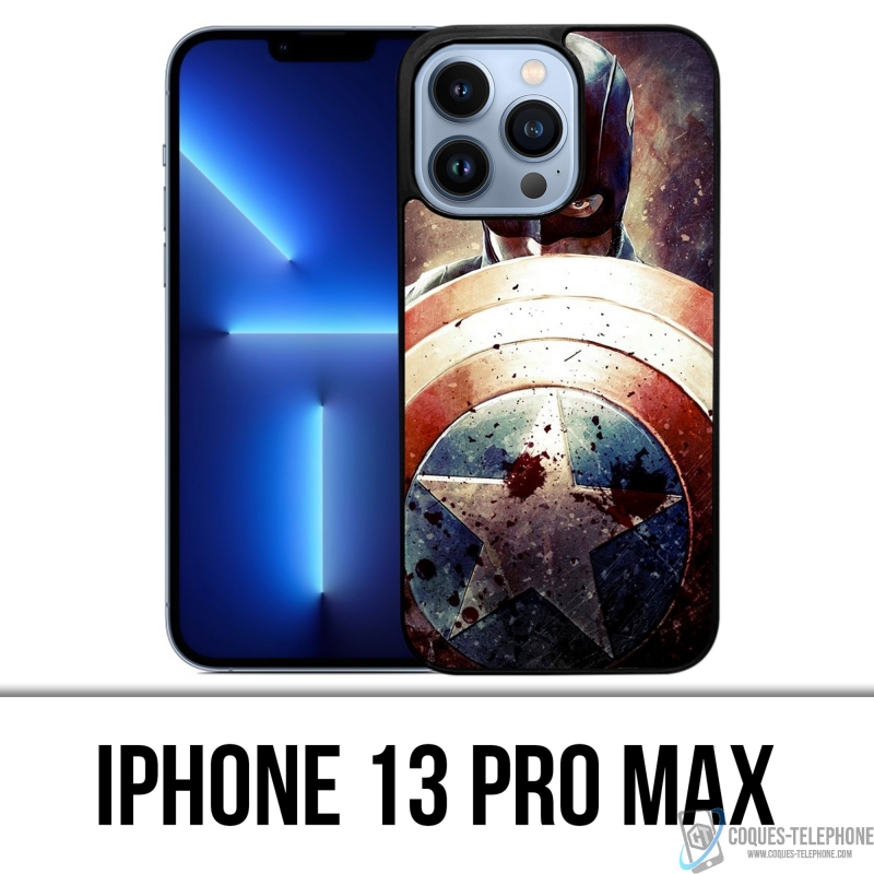 Cover iPhone 13 Pro Max - Capitan America Grunge Avengers