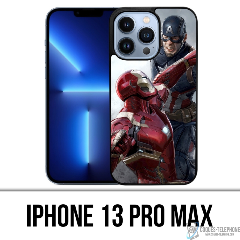 Coque iPhone 13 Pro Max - Captain America Vs Iron Man Avengers