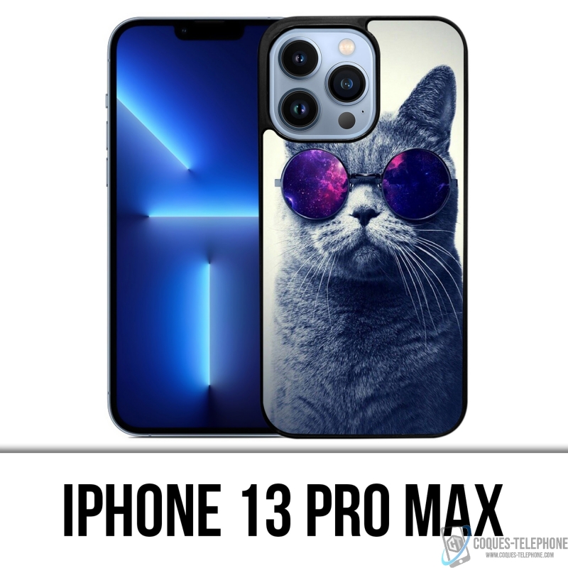 Funda para iPhone 13 Pro Max - Gafas Galaxy Cat