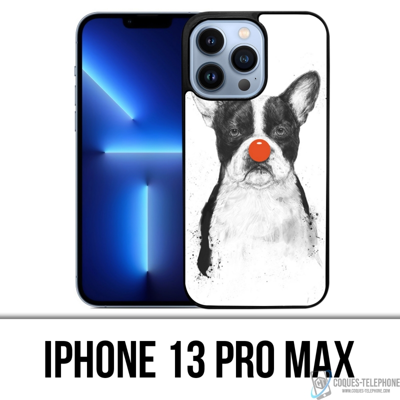 Coque iPhone 13 Pro Max - Chien Bouledogue Clown