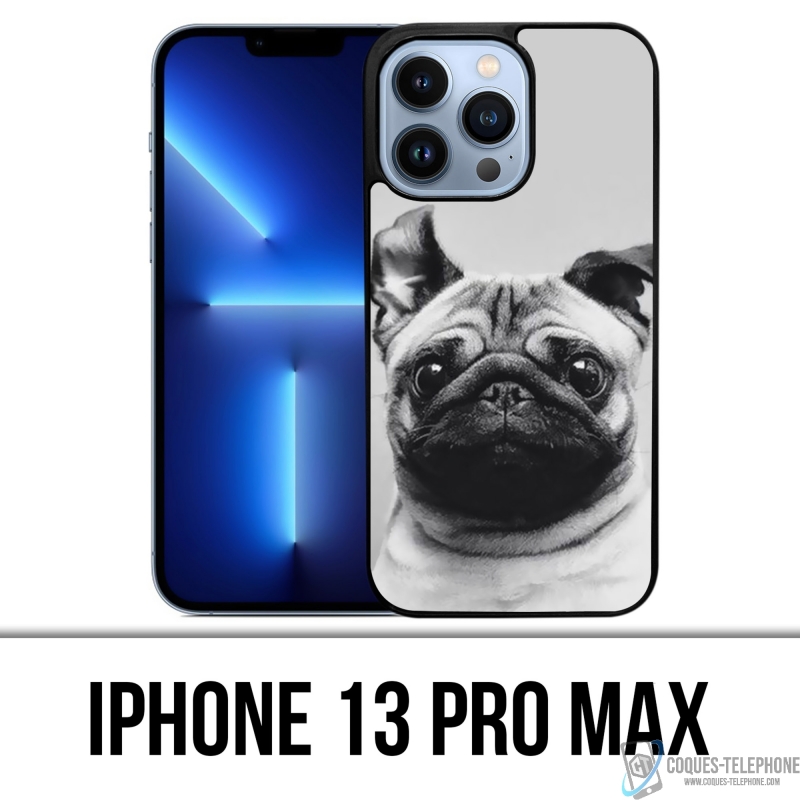 Funda para iPhone 13 Pro Max - Orejas de perro Pug