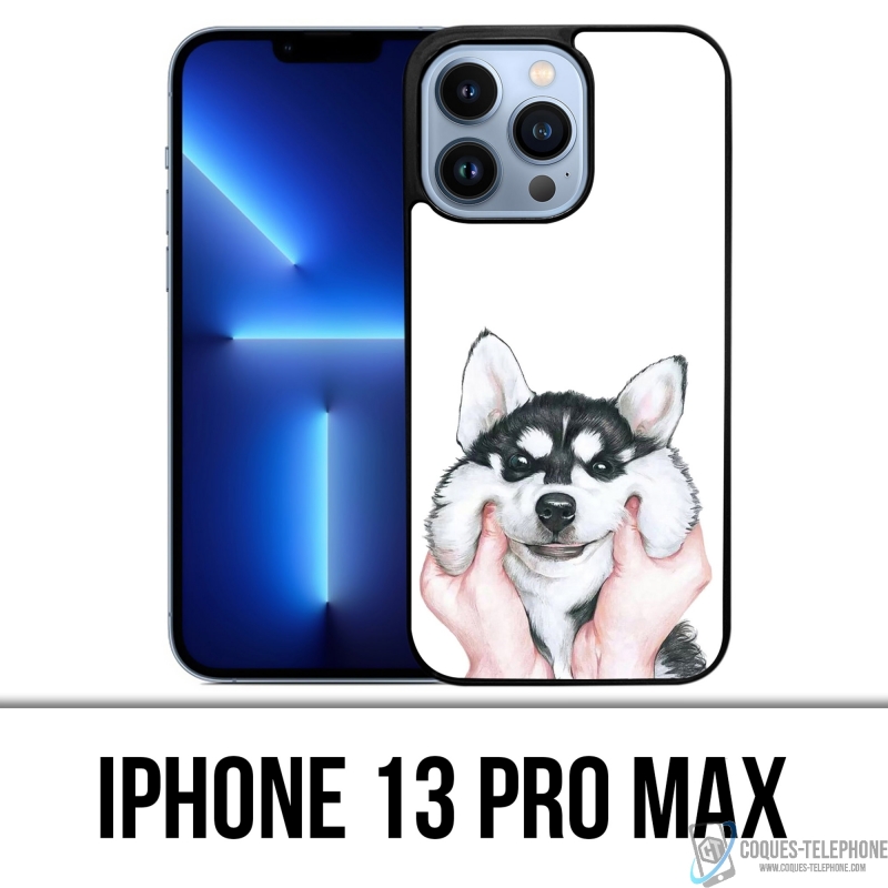 Coque iPhone 13 Pro Max - Chien Husky Joues