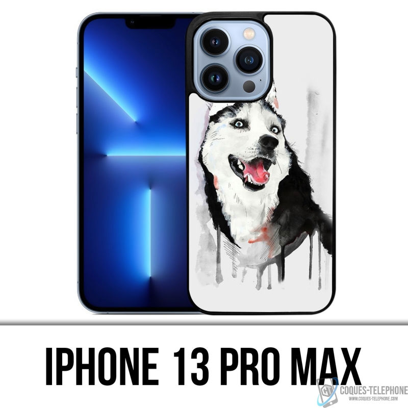 Funda para iPhone 13 Pro Max - Perro Husky Splash