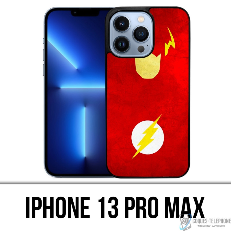 Coque iPhone 13 Pro Max - Dc Comics Flash Art Design