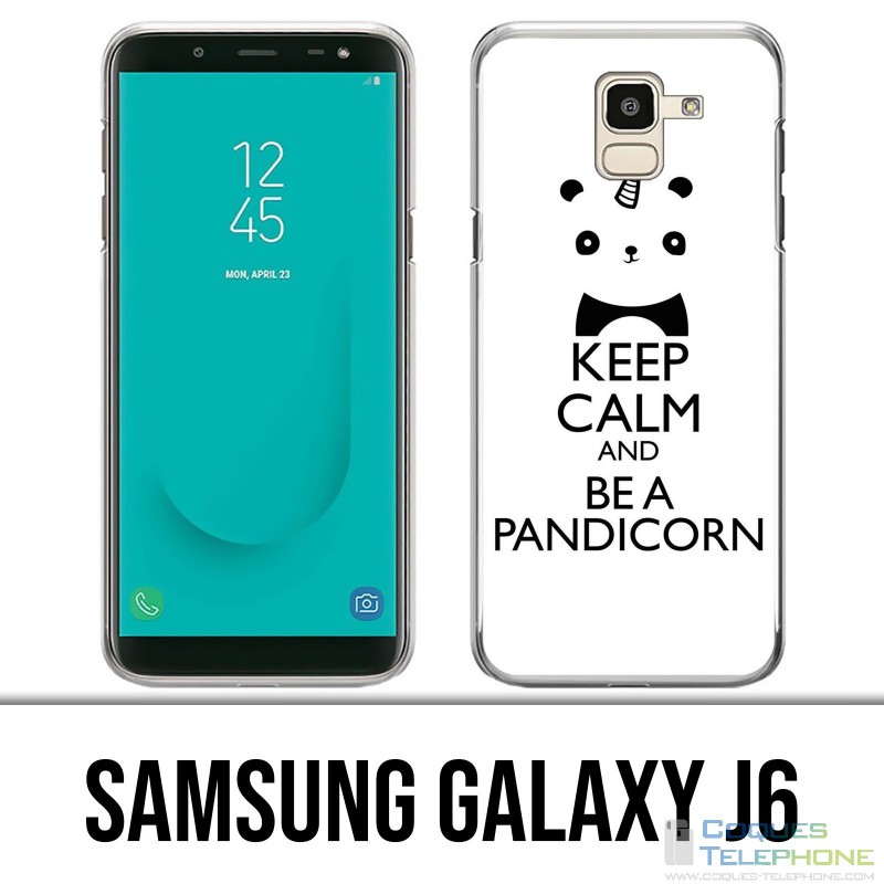 Samsung Galaxy J6 Hülle - Behalten Sie ruhiges Pandicorn-Panda-Einhorn