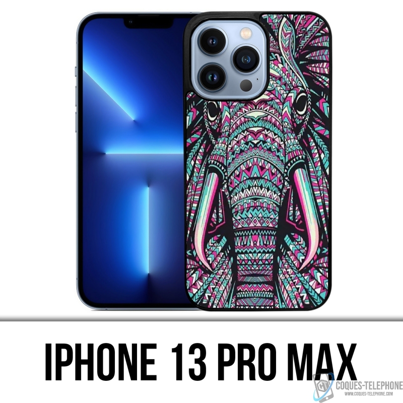 Custodia per iPhone 13 Pro Max - Elefante azteco colorato