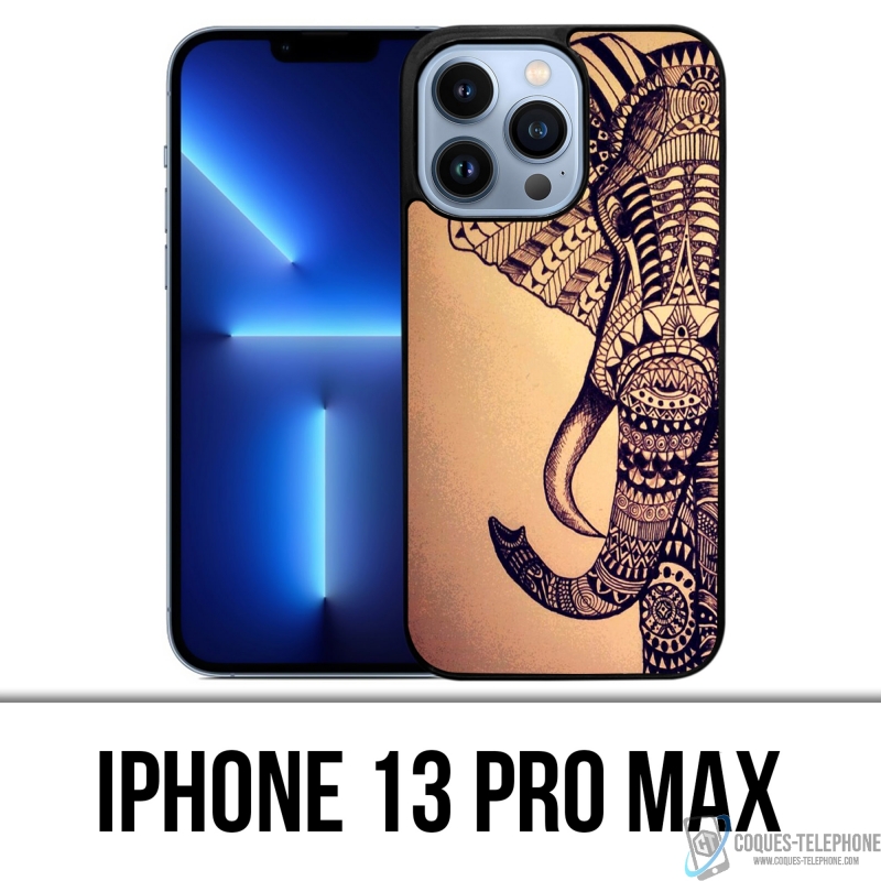 Funda para iPhone 13 Pro Max - Elefante azteca vintage