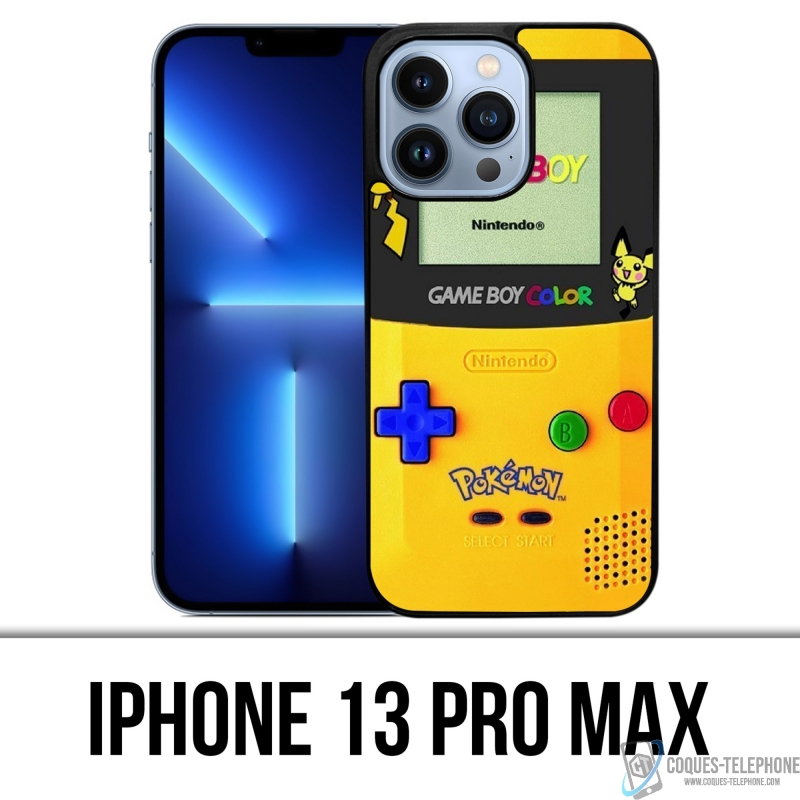 Funda para iPhone 13 Pro Max - Game Boy Color Pikachu Pokémon Amarillo