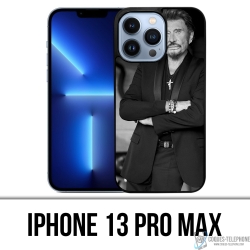Funda para iPhone 13 Pro Max - Johnny Hallyday Negro Blanco