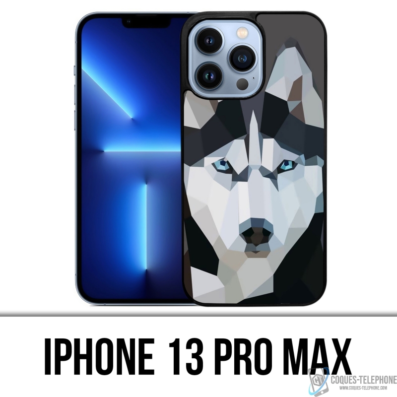 Coque iPhone 13 Pro Max - Loup Husky Origami