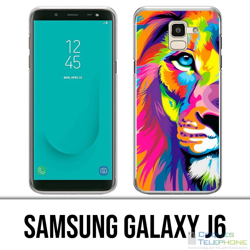 Coque Samsung Galaxy J6 - Lion Multicolore