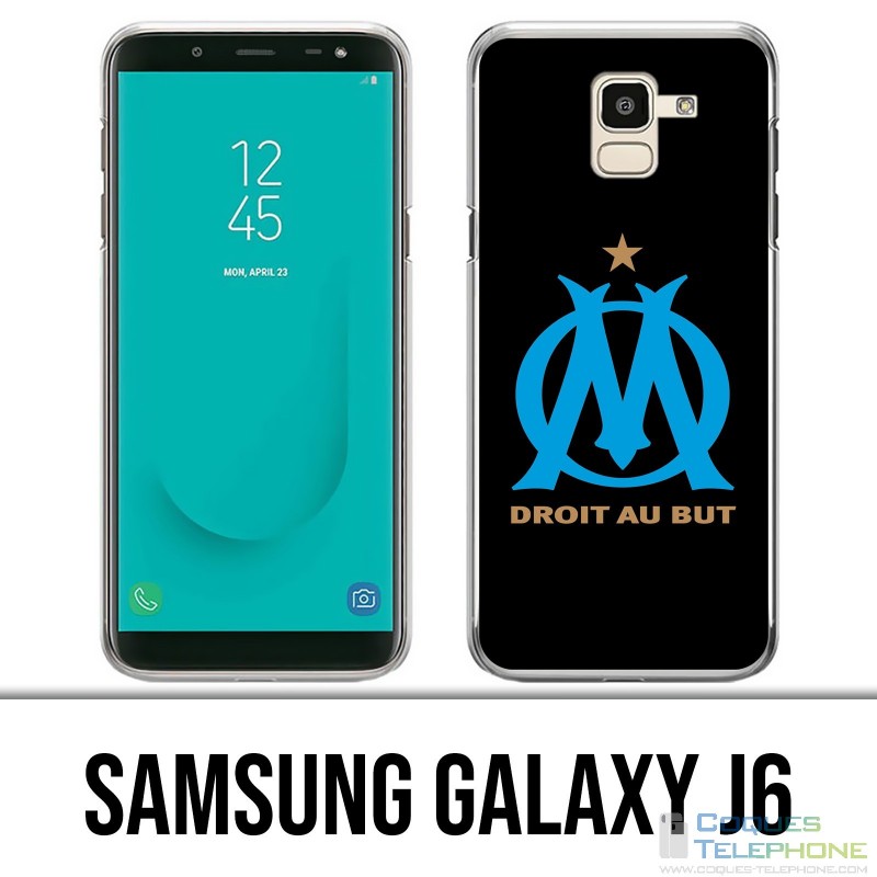 Coque Samsung Galaxy J6 - Logo Om Marseille Noir