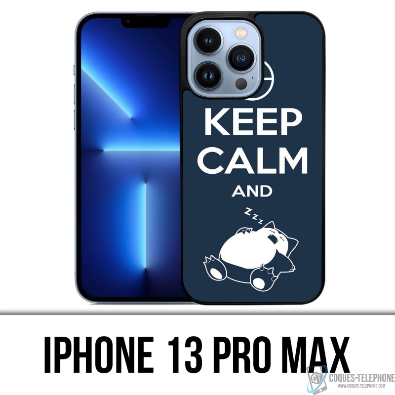 Coque iPhone 13 Pro Max - Pokémon Ronflex Keep Calm