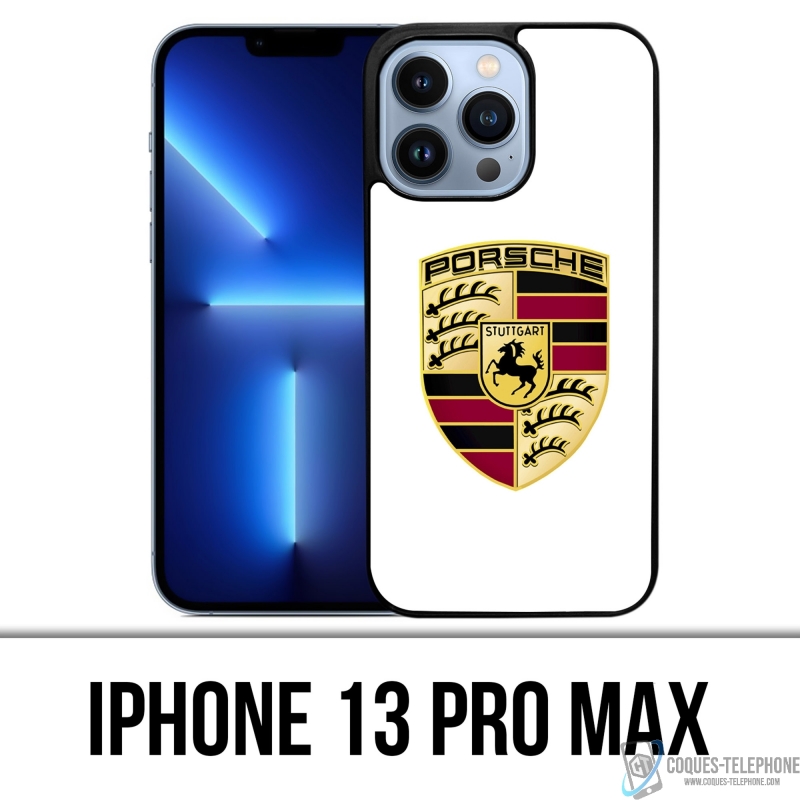 Funda para iPhone 13 Pro Max - Logo Porsche Blanco